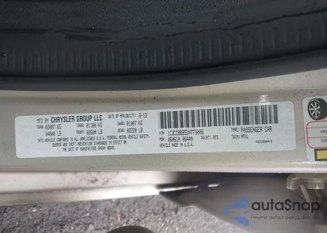 2013 Chrysler 200 Touring from USA, damaged, VIN 1C3CCBBB5DN773008